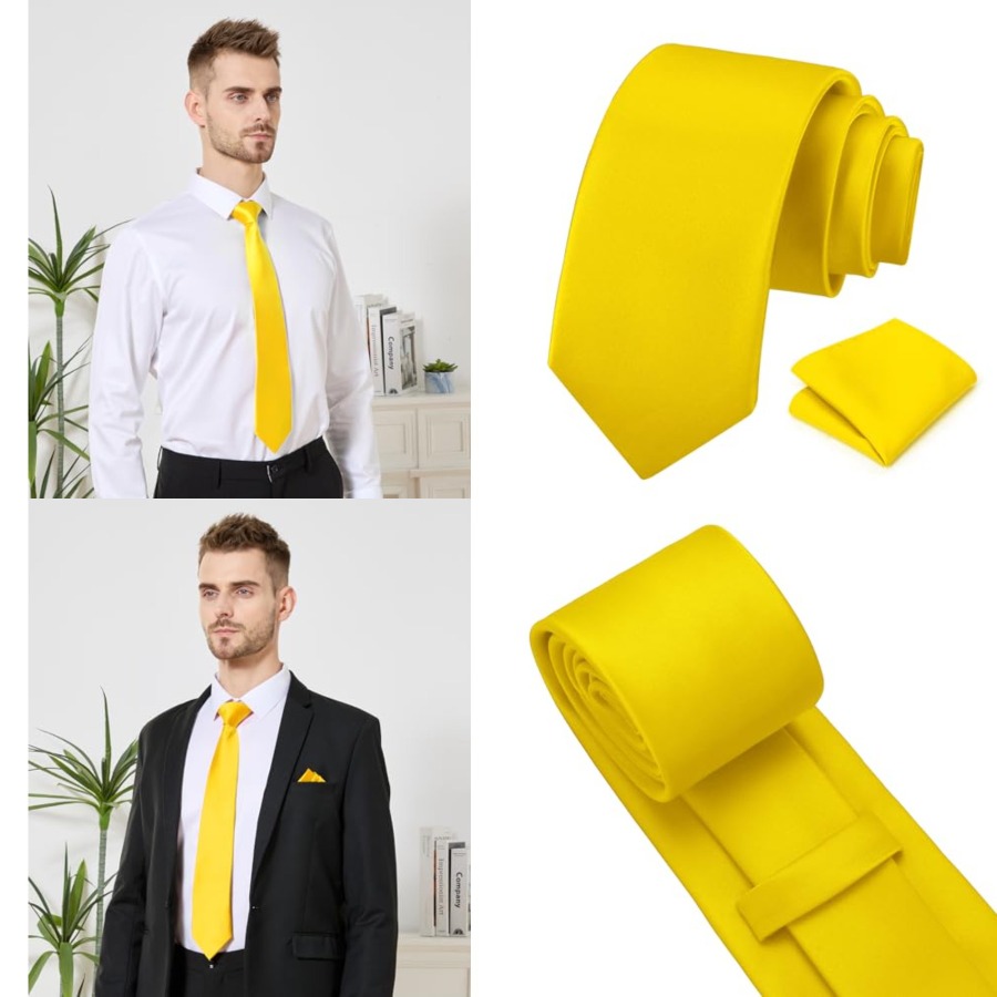 Pocket Square Set - Men's Tie Set Solid Pure Color