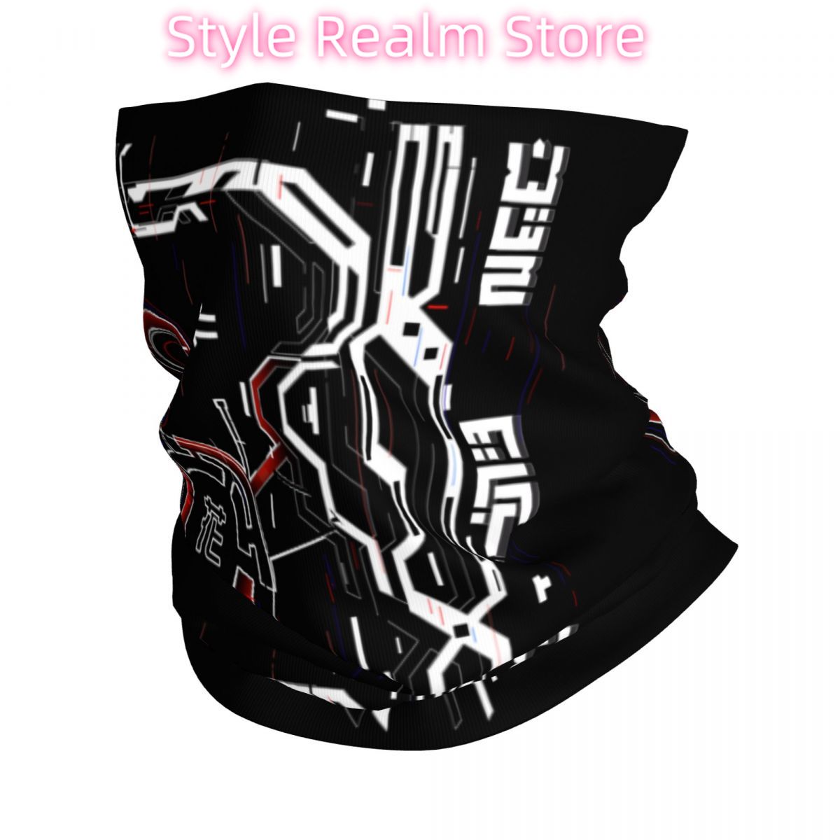 Neck Warmer Tube - Custom Japanese Tokyo Flower Techwear Winter