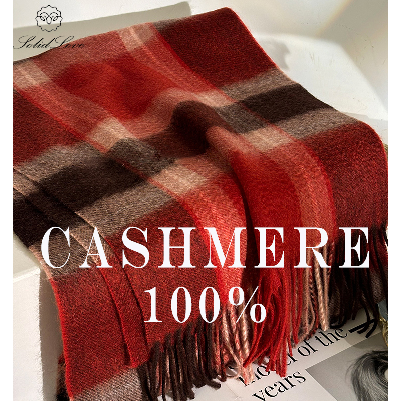 100% Cashmere Scarf   Plaid  W - Muffler Men Wool 评论和价格
