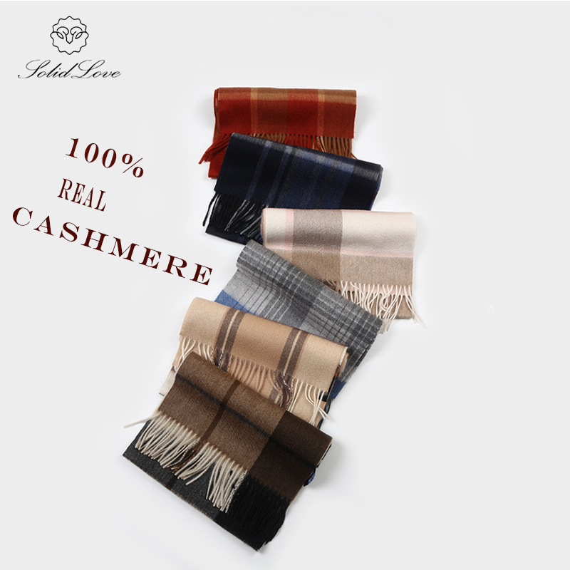 100% Cashmere Scarf   Plaid  W - Muffler Men Wool 评论和价格