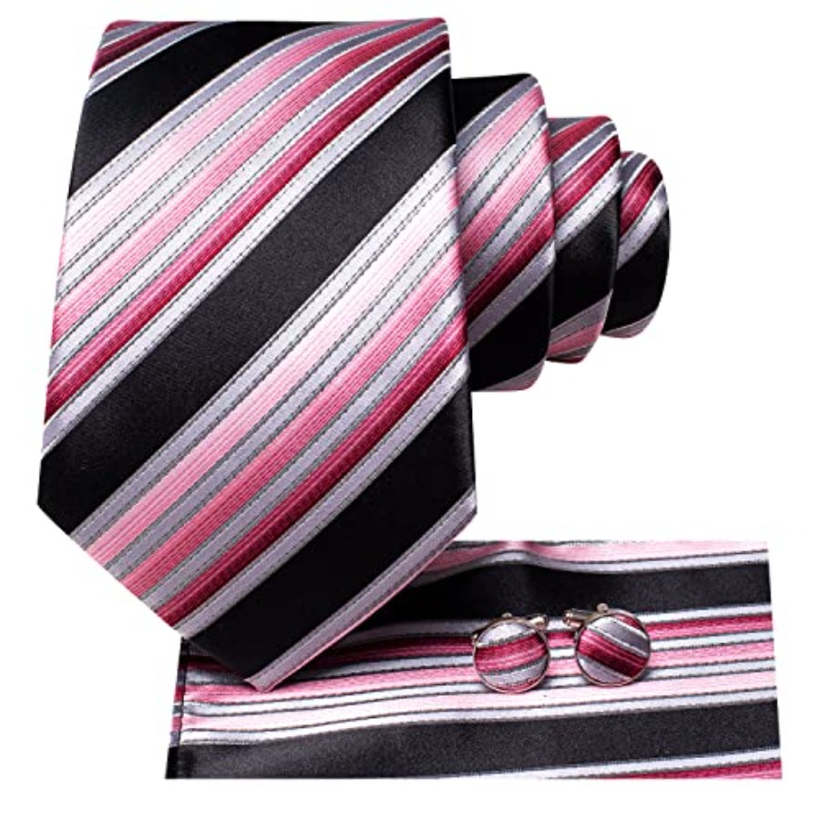 Men Ties Sets Silk Stripe Pais - Pocket Square Set 评论和价格