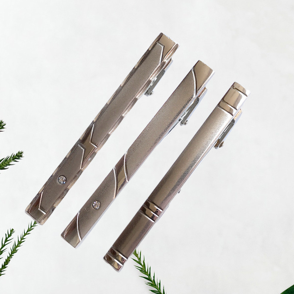3Pcs Tie Clip Set Stainless St - Tie Bar Set Gift 评论和价格