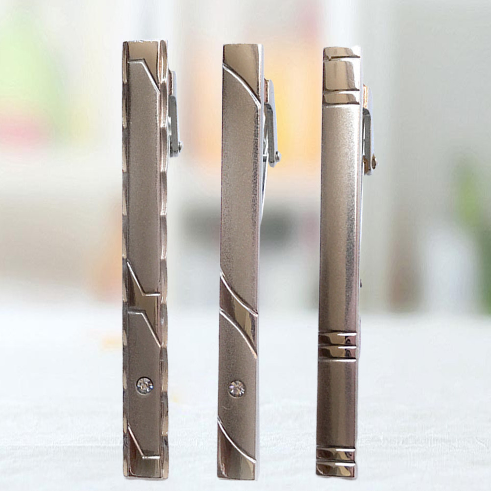 3Pcs Tie Clip Set Stainless St - Tie Bar Set Gift 评论和价格