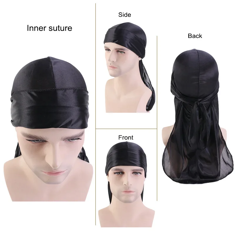 Fashion Long Tail Adult Satin  - Bandana Doo Rag 评论和价格