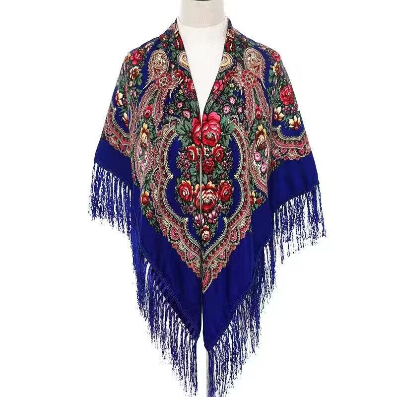 130*130cm Ethnic Printed Squar - Woven Scarf Blanket 评论和价格