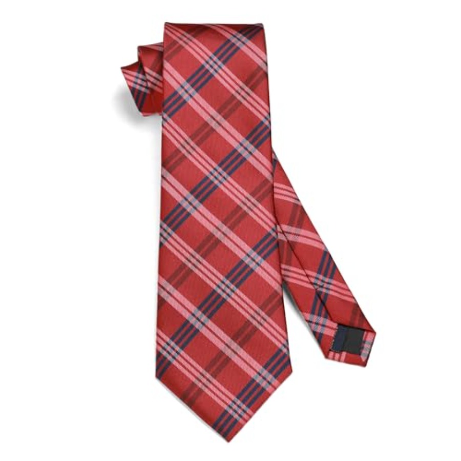Mens Ties Set Stripe Plaid Tie - Pocket Square Set 评论和价格