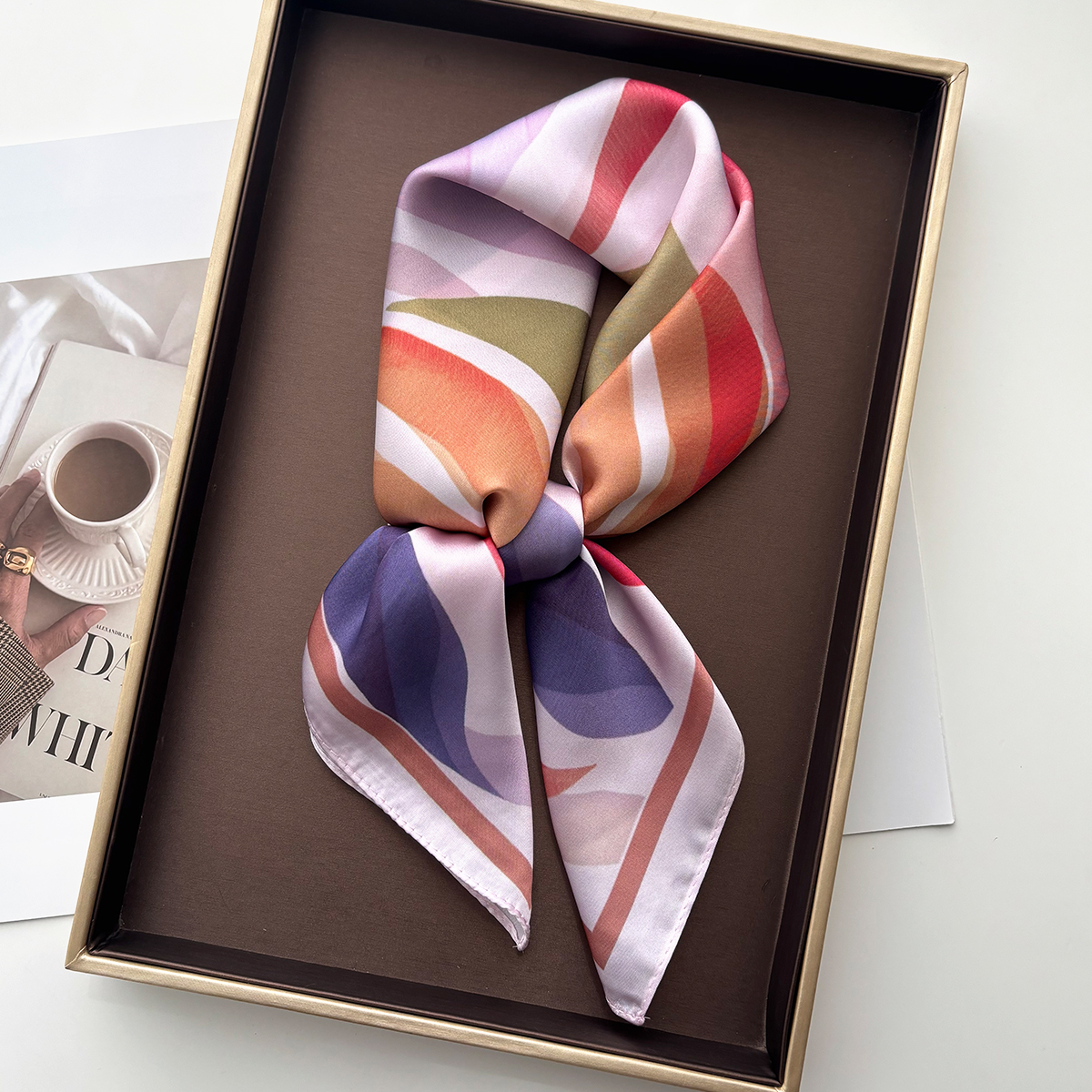 Design Print Women Silk Imitat - Scarf Silk Square 评论和价格
