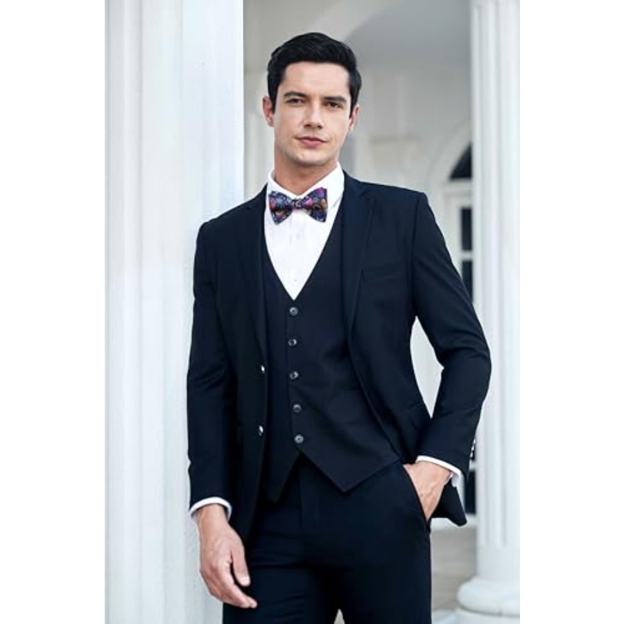 Bow Ties for Men Floral Bowtie - Pocket Square Set 评论和价格