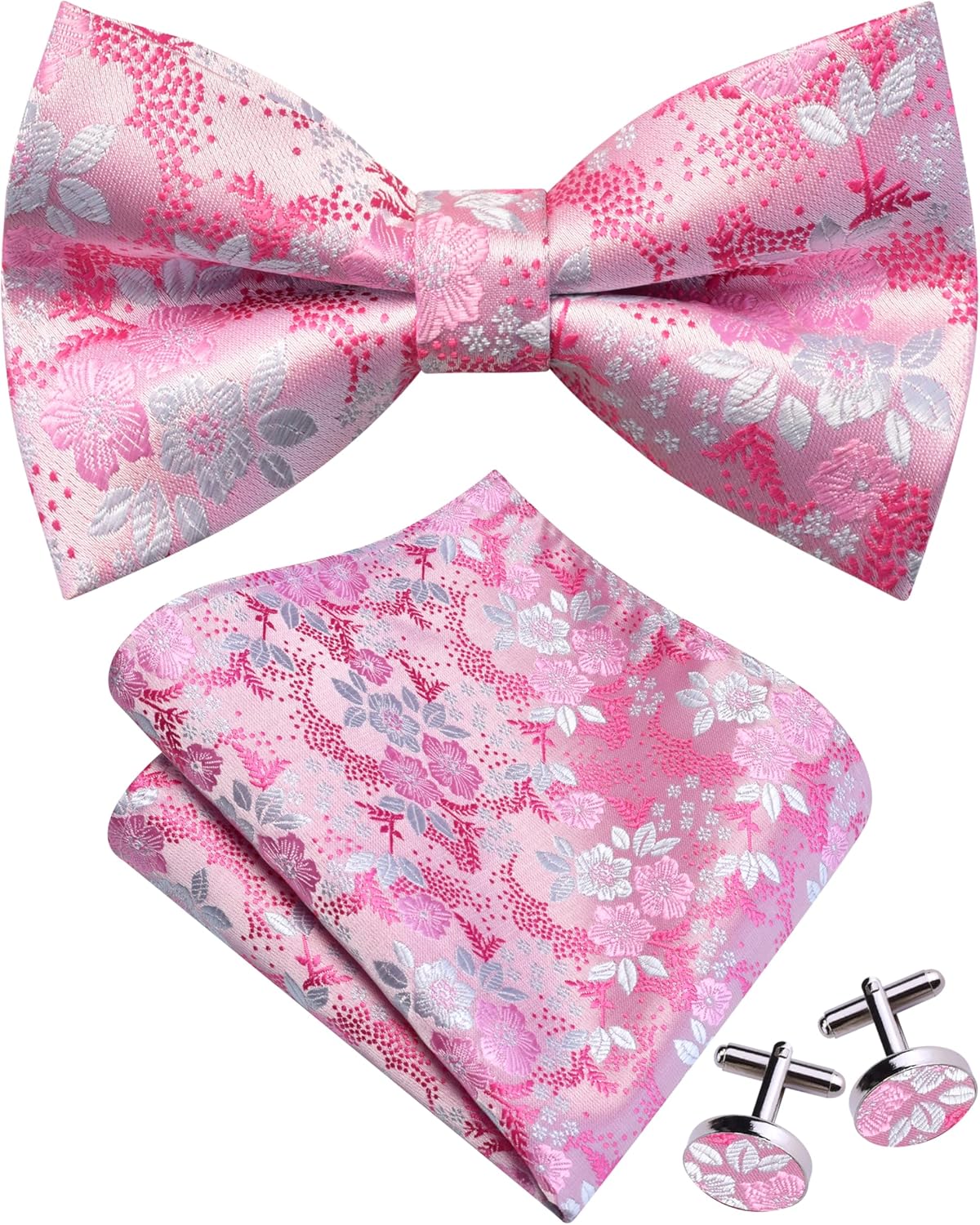 Floral Bow Tie & Handkerchief  - Bow Tie Pre Tied 评论和价格