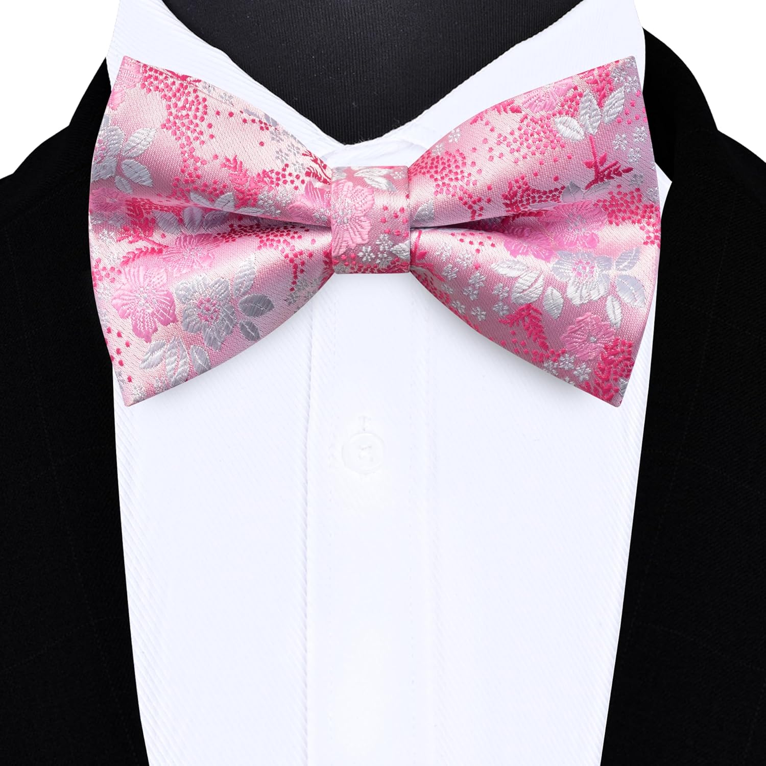 Floral Bow Tie & Handkerchief  - Bow Tie Pre Tied 评论和价格