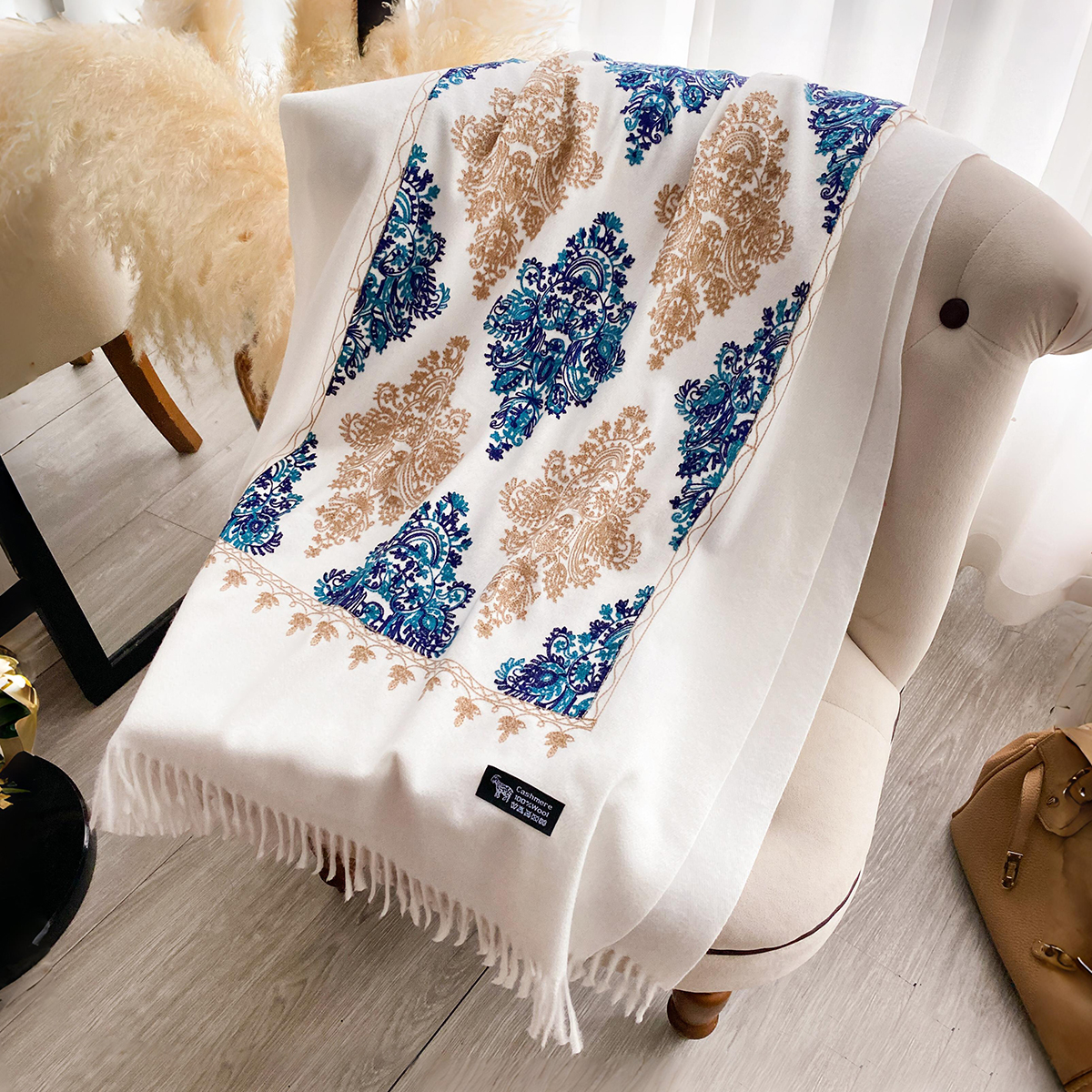 Women Fashion Winter Warm Cash - Woven Scarf Blanket 评论和价格