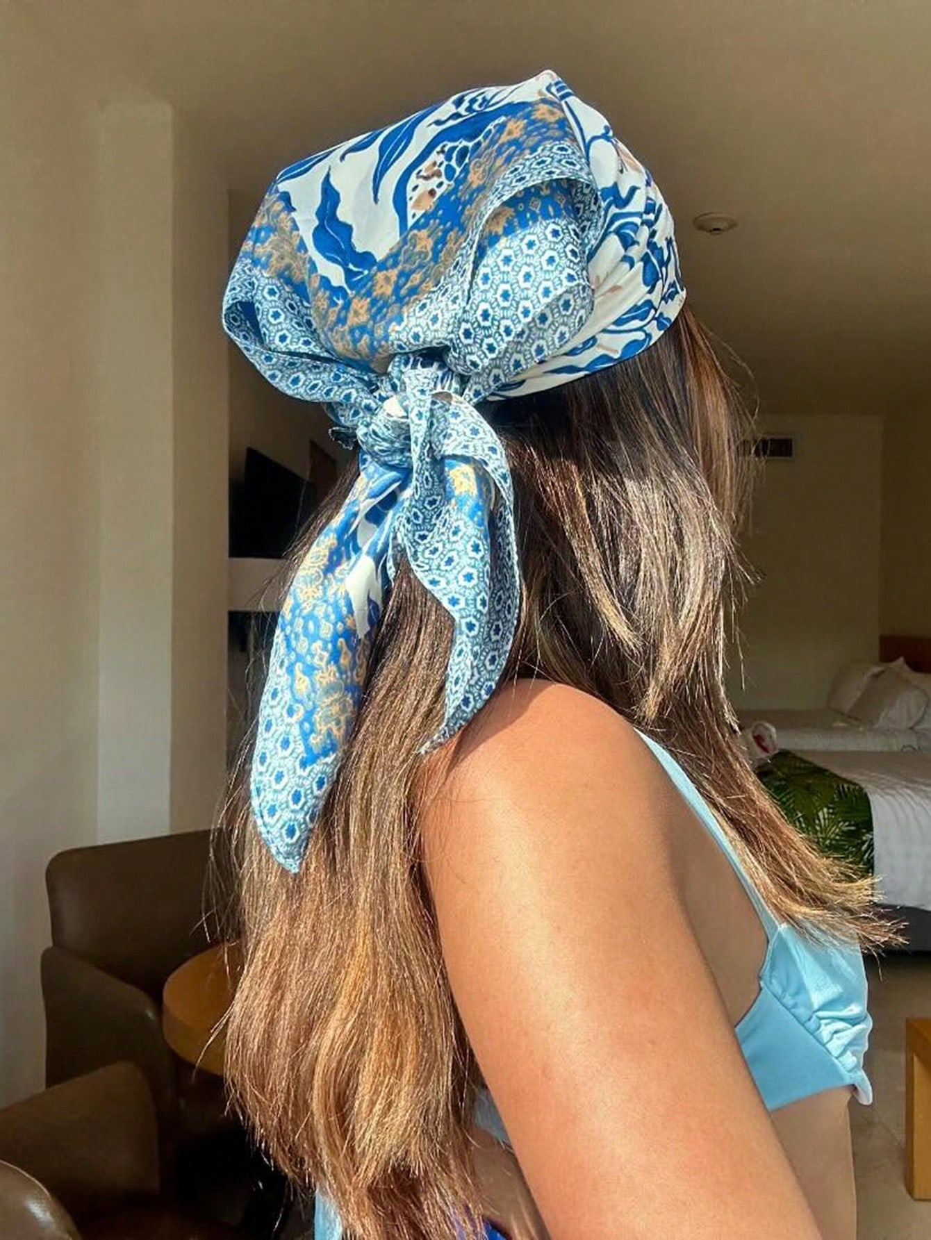 Luxury Brand Bohemia Print Squ - Silk Neck Scarf 评论和价格