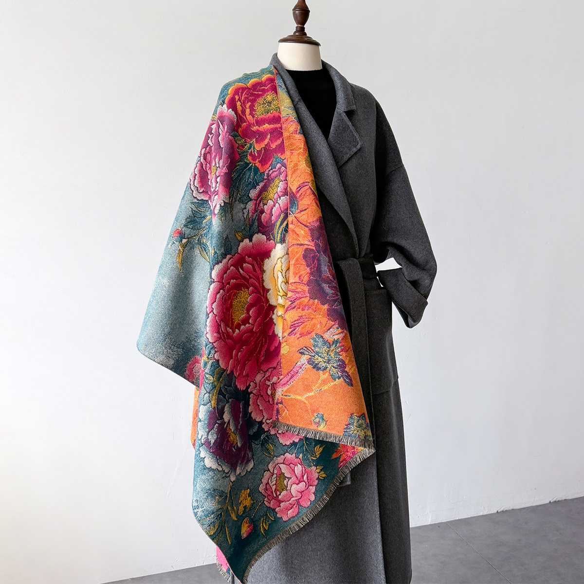 Warm Cashmere Scarf Women Shaw - Woven Scarf Blanket 评论和价格