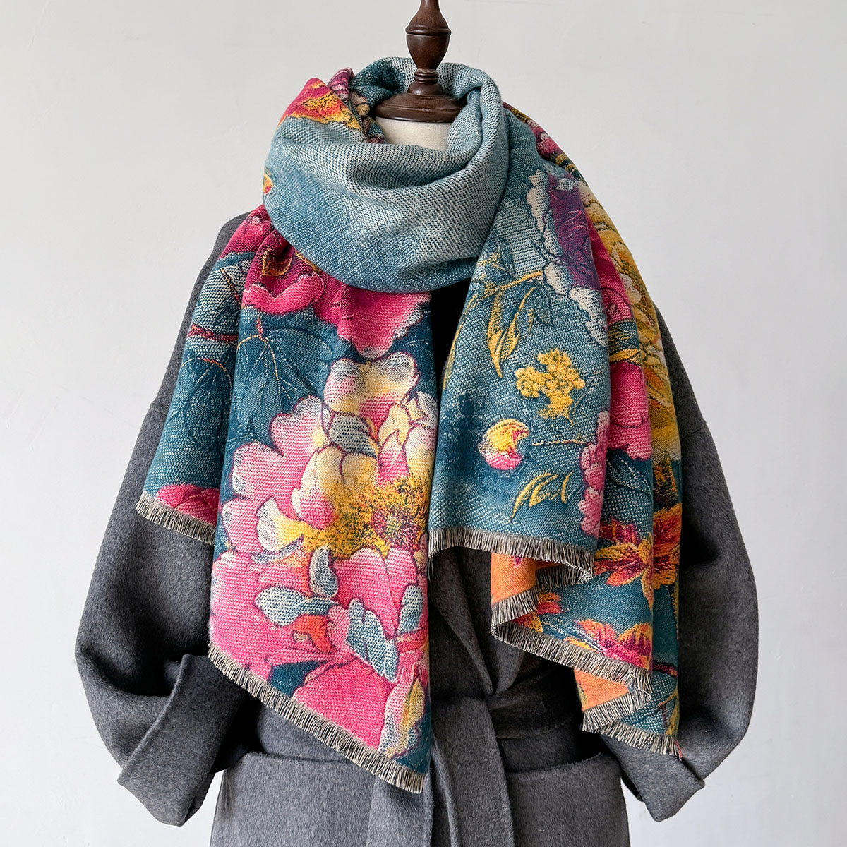 Warm Cashmere Scarf Women Shaw - Woven Scarf Blanket 评论和价格