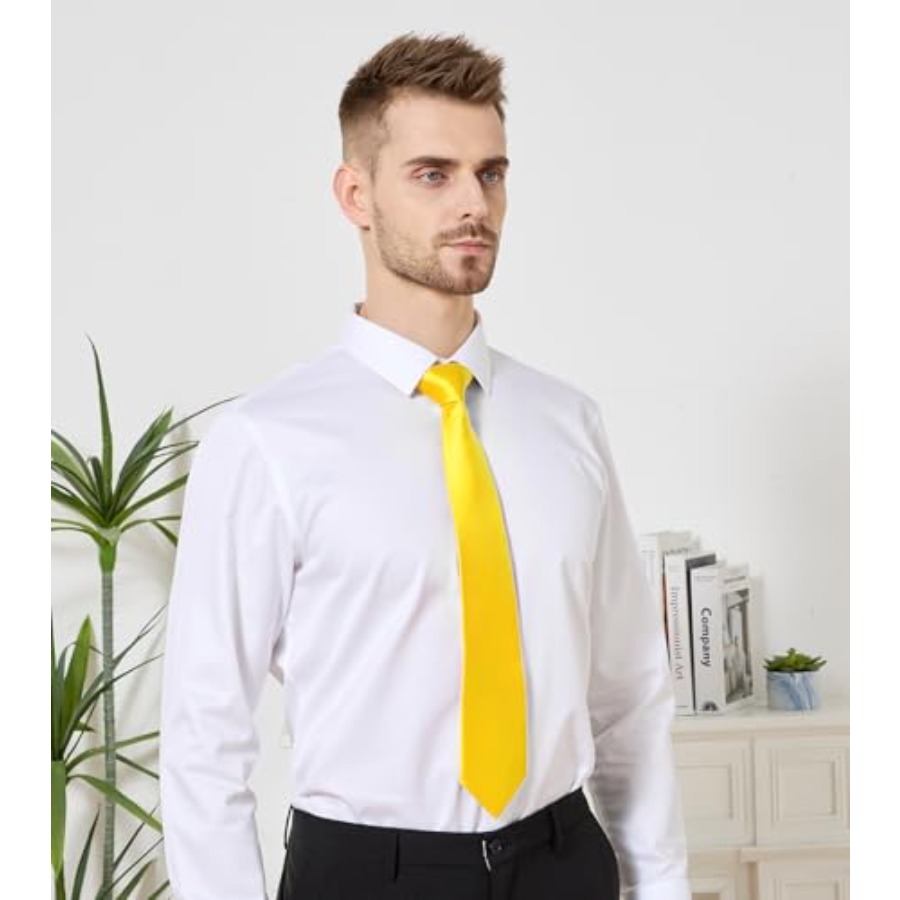 Men's Tie Set Solid Pure Color - Pocket Square Set 评论和价格