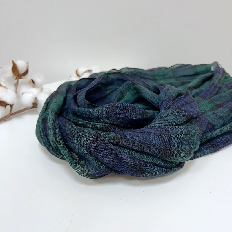 Retro Stripe 100% Linen scarf  - Ascot Neck Scarf 评论和价格