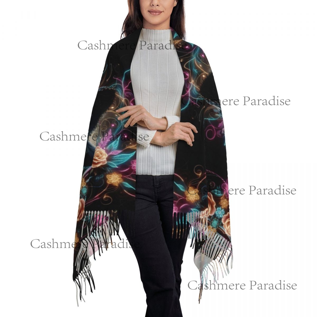 Mexico Skull Woman Vintage Sty - Pashmina Wrap Large 评论和价格