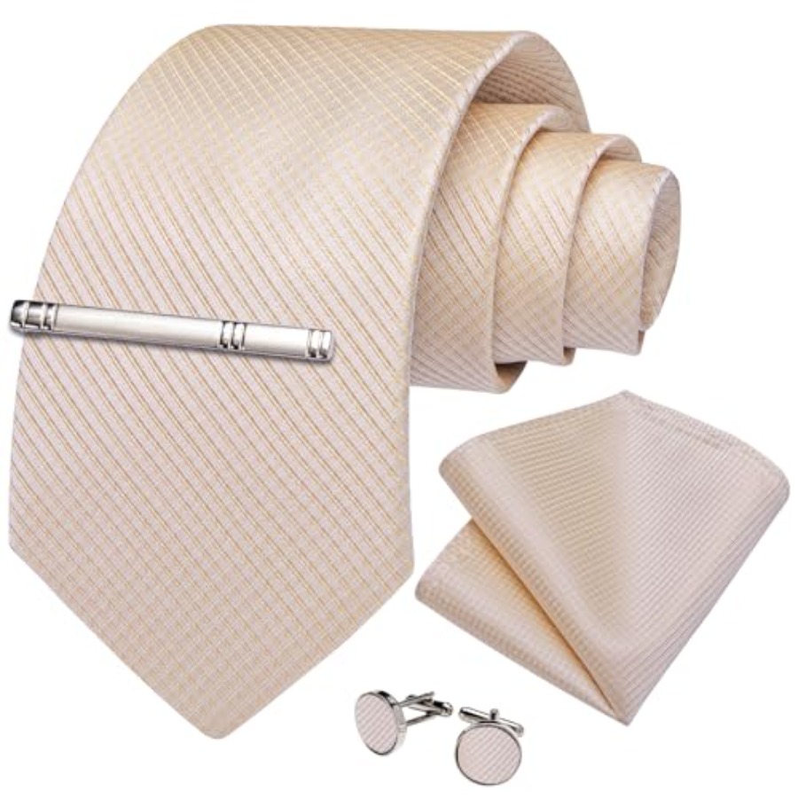 Plaid Ties for Men Silk Checke - Pocket Square Set 评论和价格