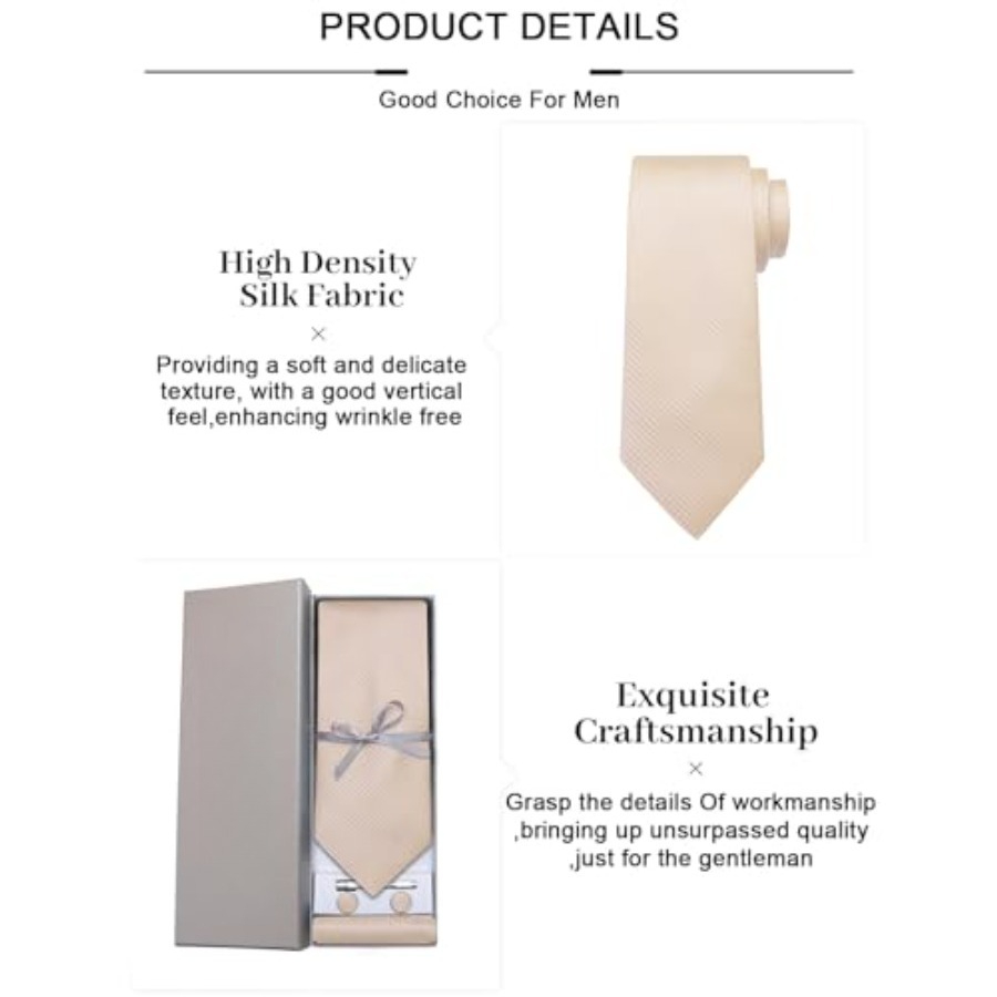 Plaid Ties for Men Silk Checke - Pocket Square Set 评论和价格