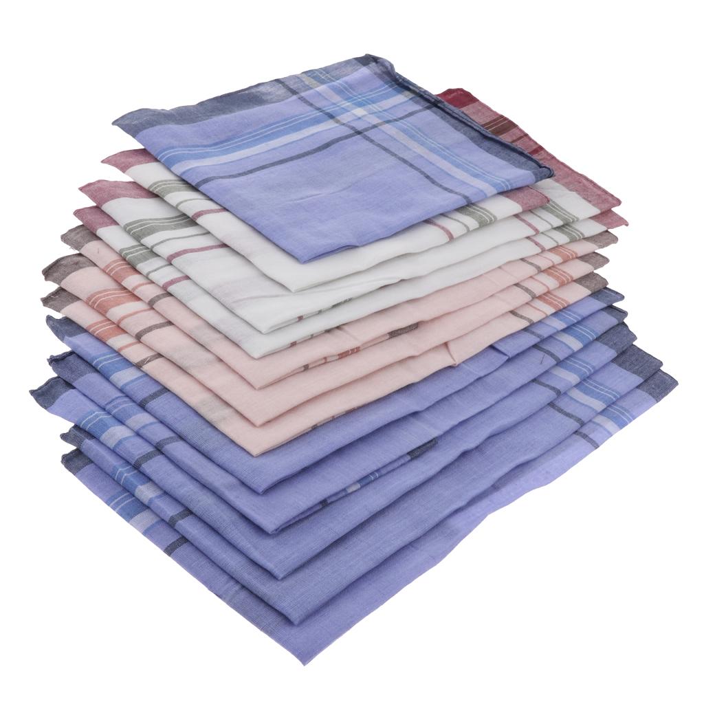 12 Pieces Men Assorted Cotton  - Handkerchief Cotton Men 评论和价格