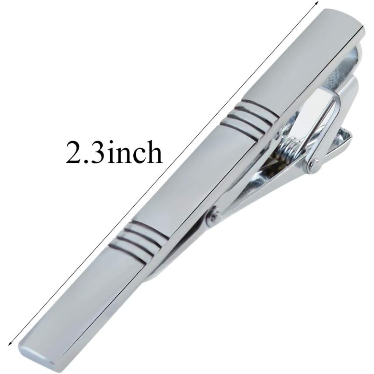 Set of 4 Silver Metal Necktie  - Tie Clip Silver 评论和价格