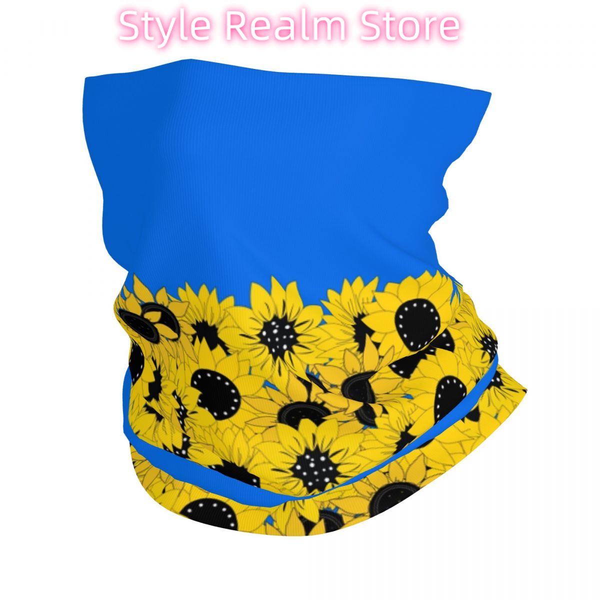 Blue Sunflower Printed Winter  - Neck Warmer Tube 评论和价格