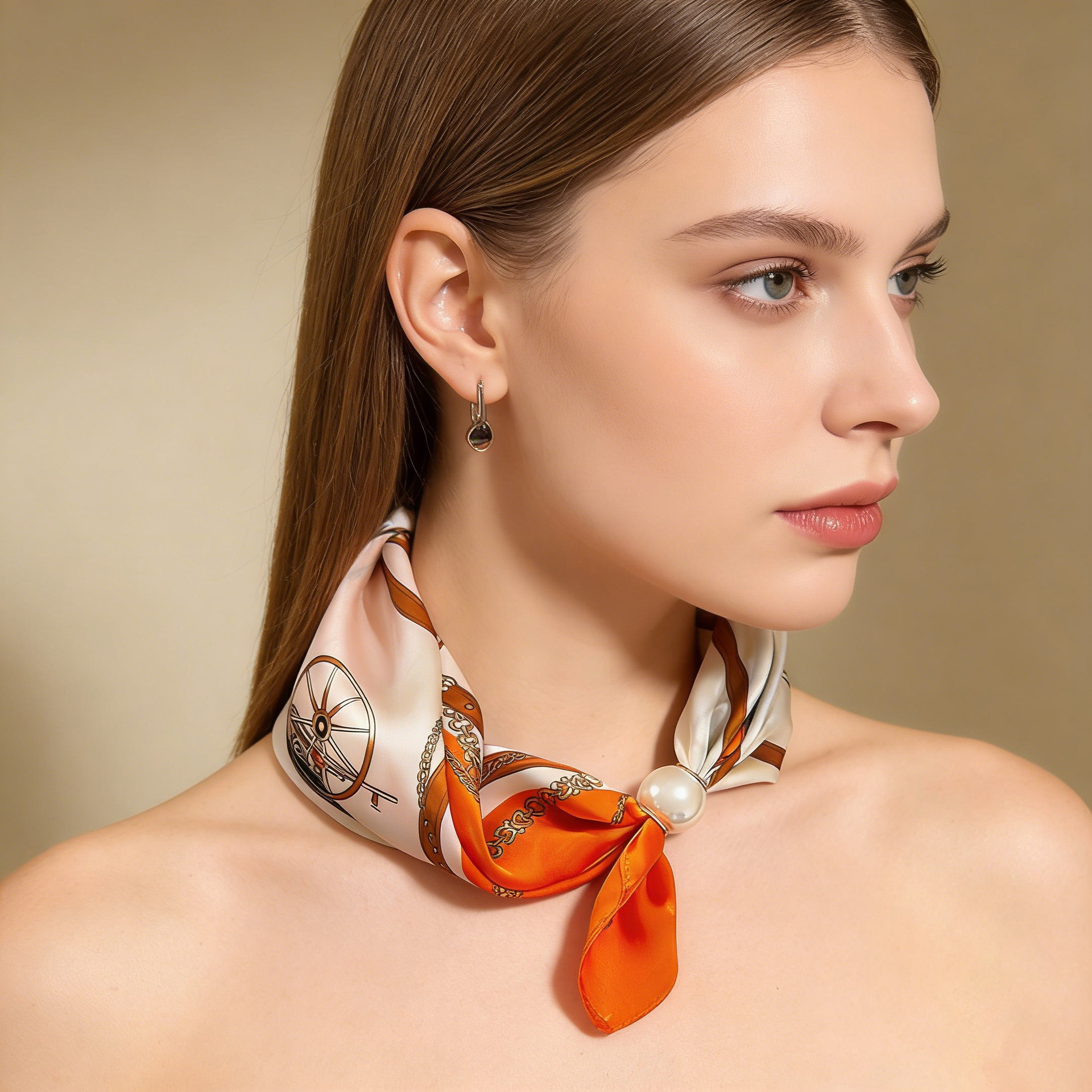 Scarf Chain Silk Lazy Magnetic - Face Scarf Mask 评论和价格