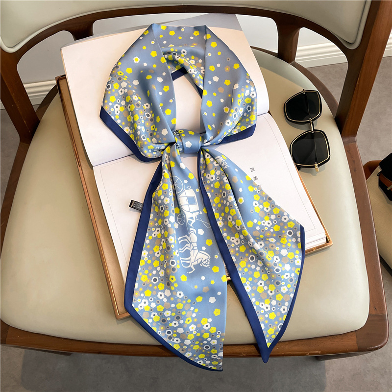 Fashion Print Long Silk Scarf  - Ascot Neck Scarf 评论和价格