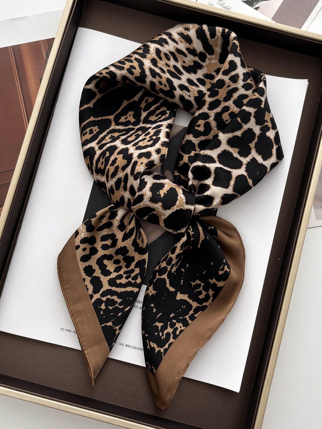 1pc Luxury Brand Leopard Print - Bandana Cotton 评论和价格