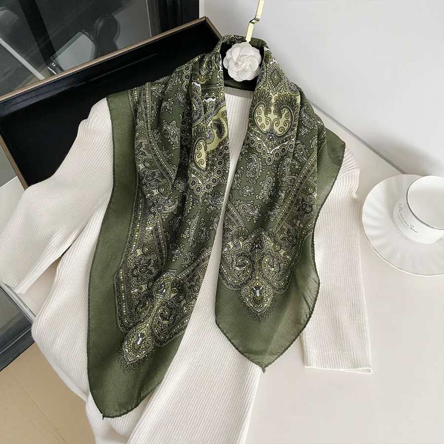 New Fashion 70X70cm Women's Sc - Bandana Cotton 评论和价格