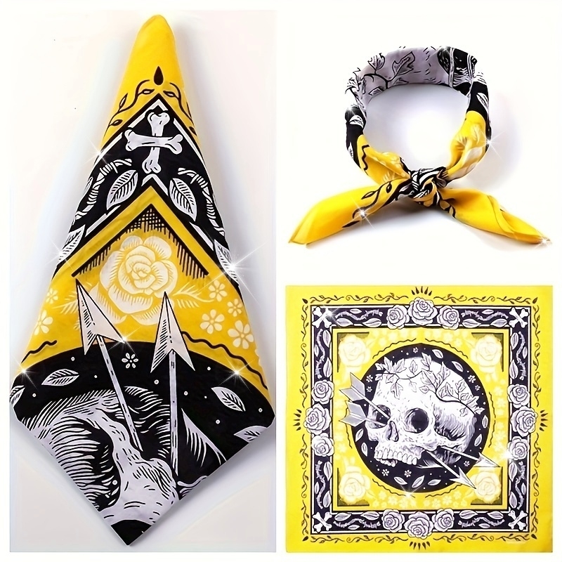 Skull Arrow Retro Headscarf Sq - Bandana Cotton 评论和价格