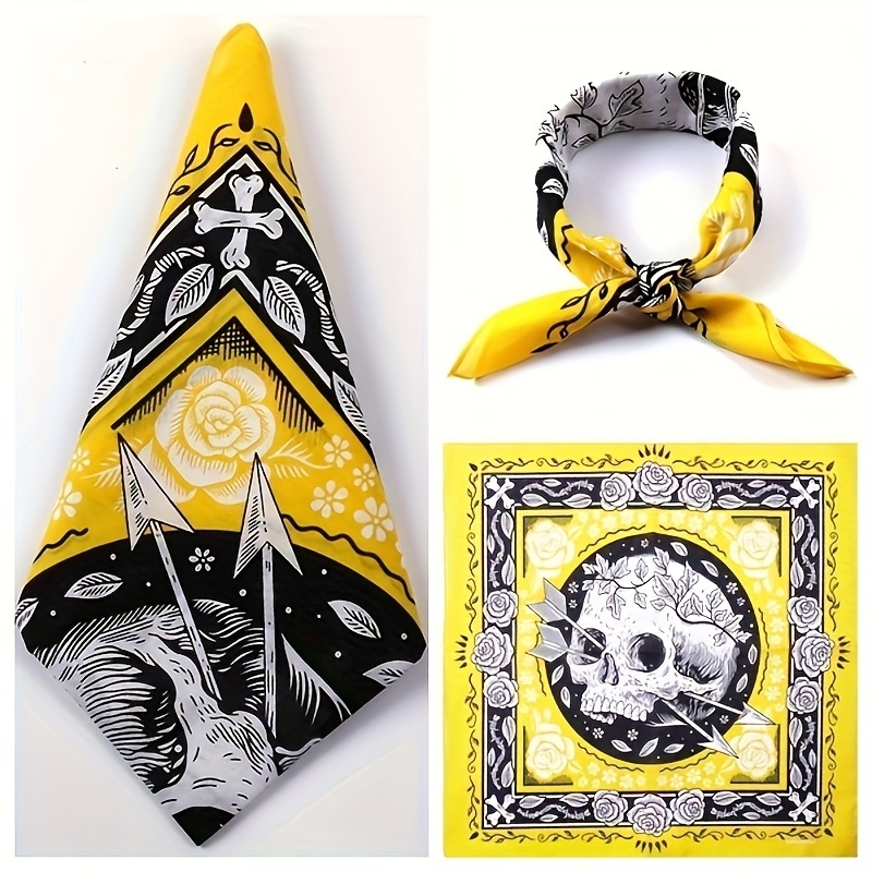 Skull Arrow Retro Headscarf Sq - Bandana Cotton 评论和价格