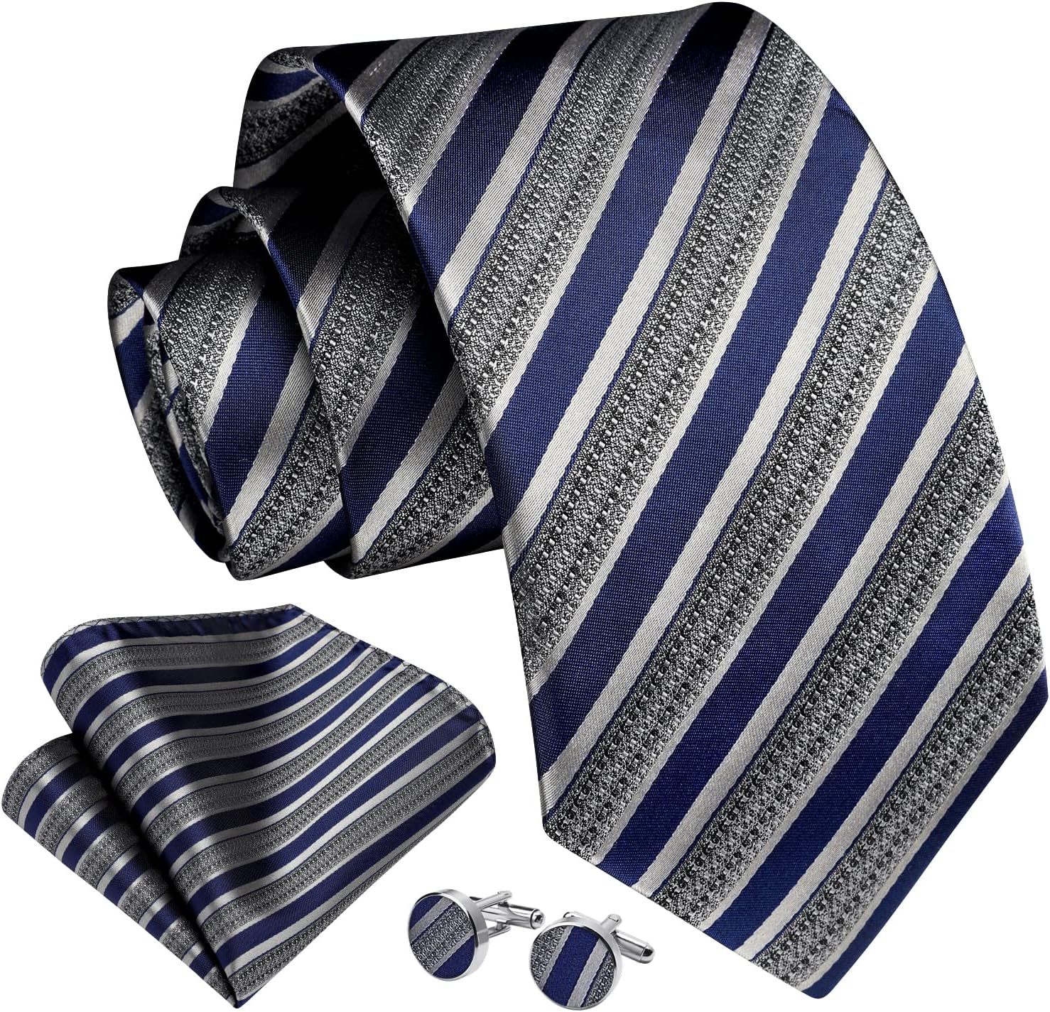 Men's Stripe Tie & Pocket Squa - Handkerchief Cotton Men 评论和价格