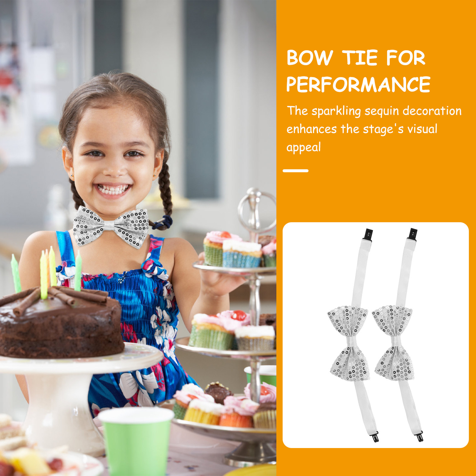5Pcs Sequin Bow Ties for Kids  - Bow Tie Pre Tied 评论和价格