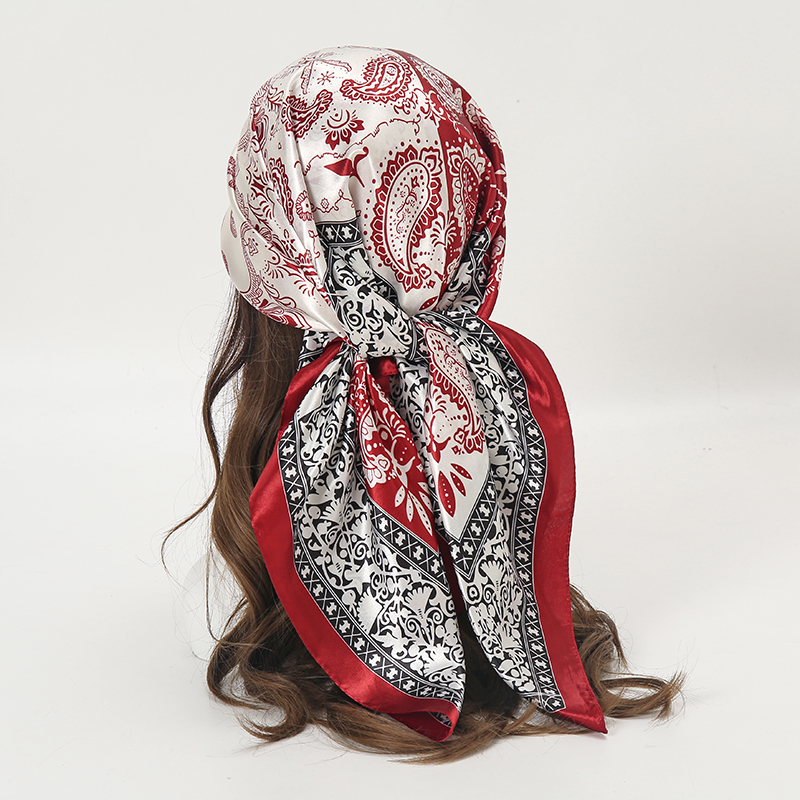 Satin Square Scarf Women Musli - Silk Neck Scarf 评论和价格