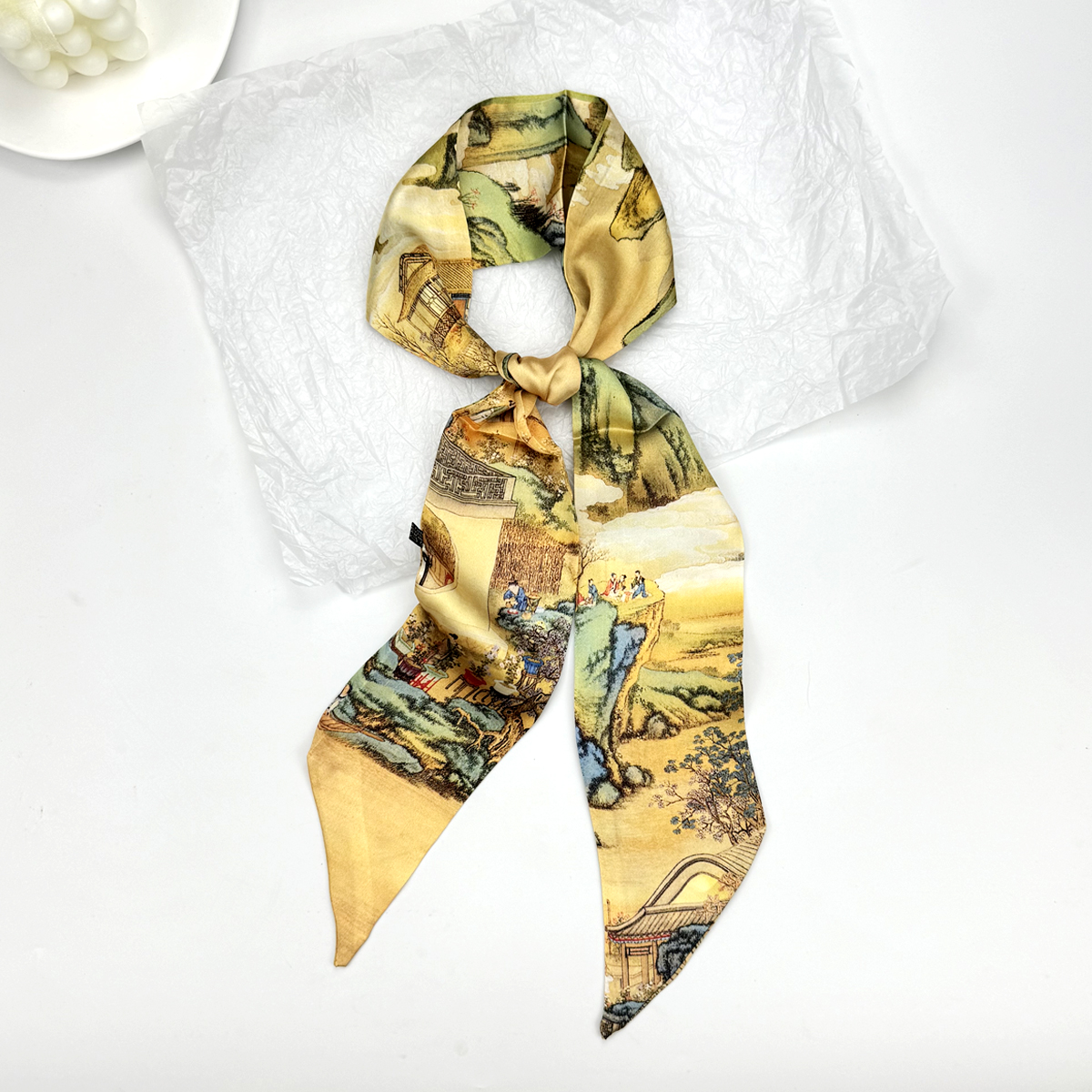 New Ribbon Silk Long Scarf Wom - Silk Neck Scarf 评论和价格