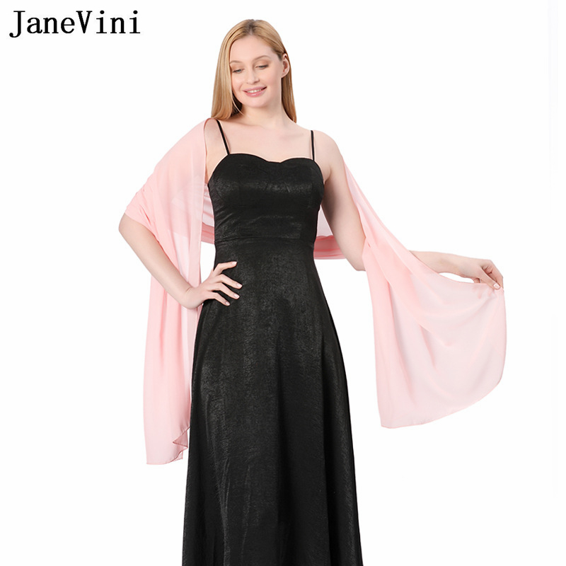 JaneVini Elegant Pink Chiffon  - Stole Wedding Shawl 评论和价格