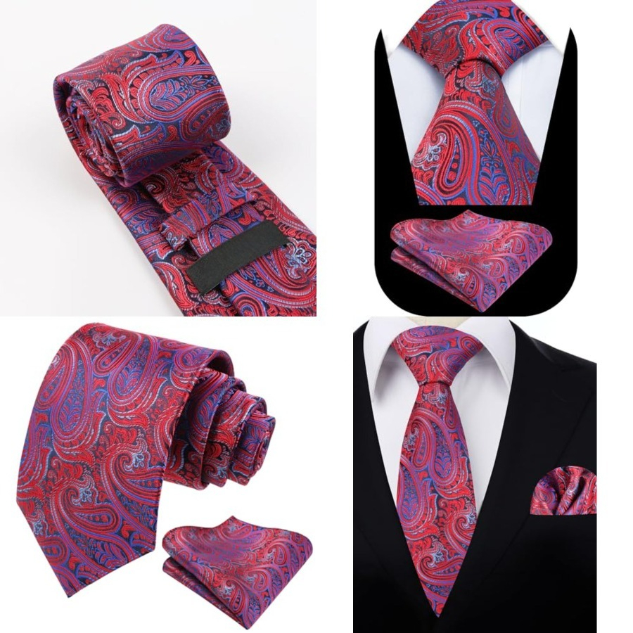 Mens Gradient Paisley Necktie  - Pocket Square Set 评论和价格