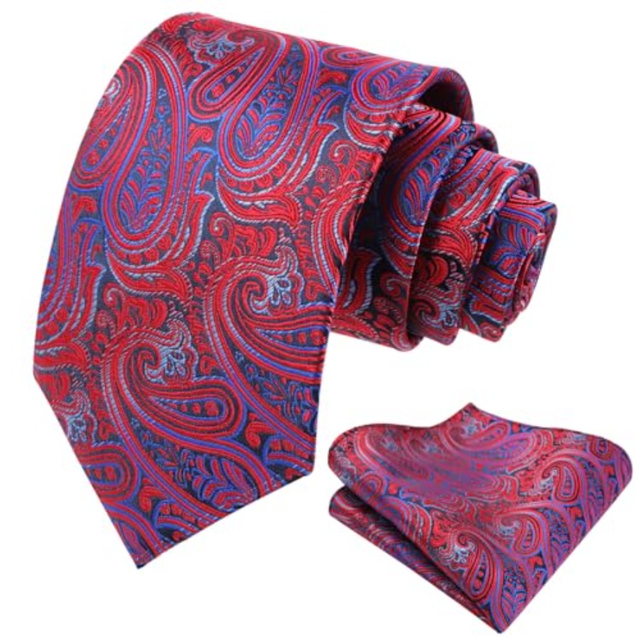 Mens Gradient Paisley Necktie  - Pocket Square Set 评论和价格