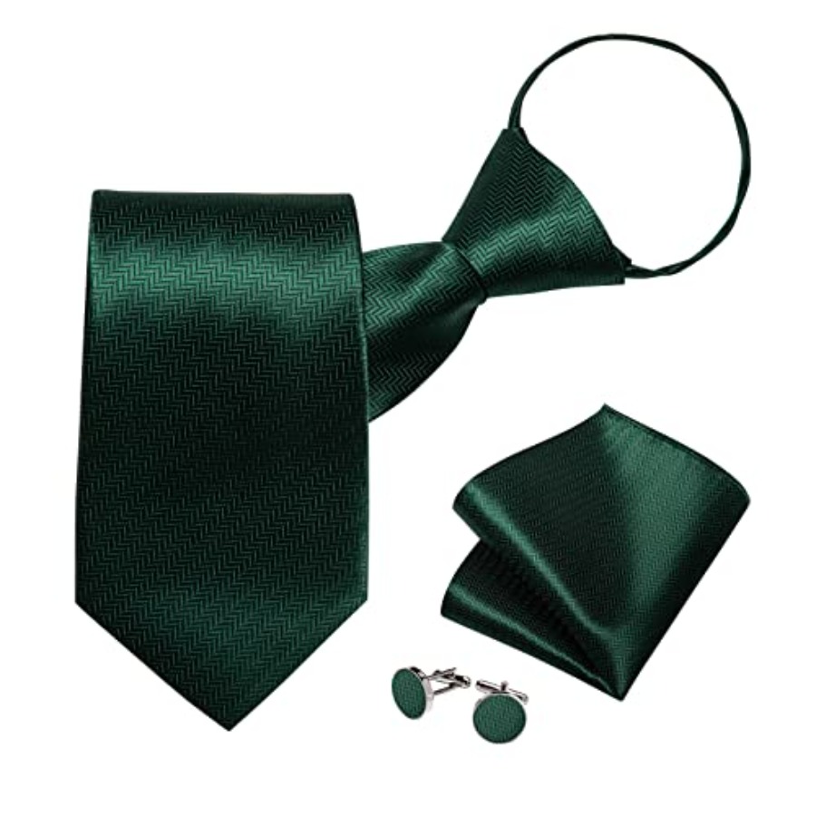 Silk Zipper Ties for Men,Paisl - Pocket Square Set 评论和价格