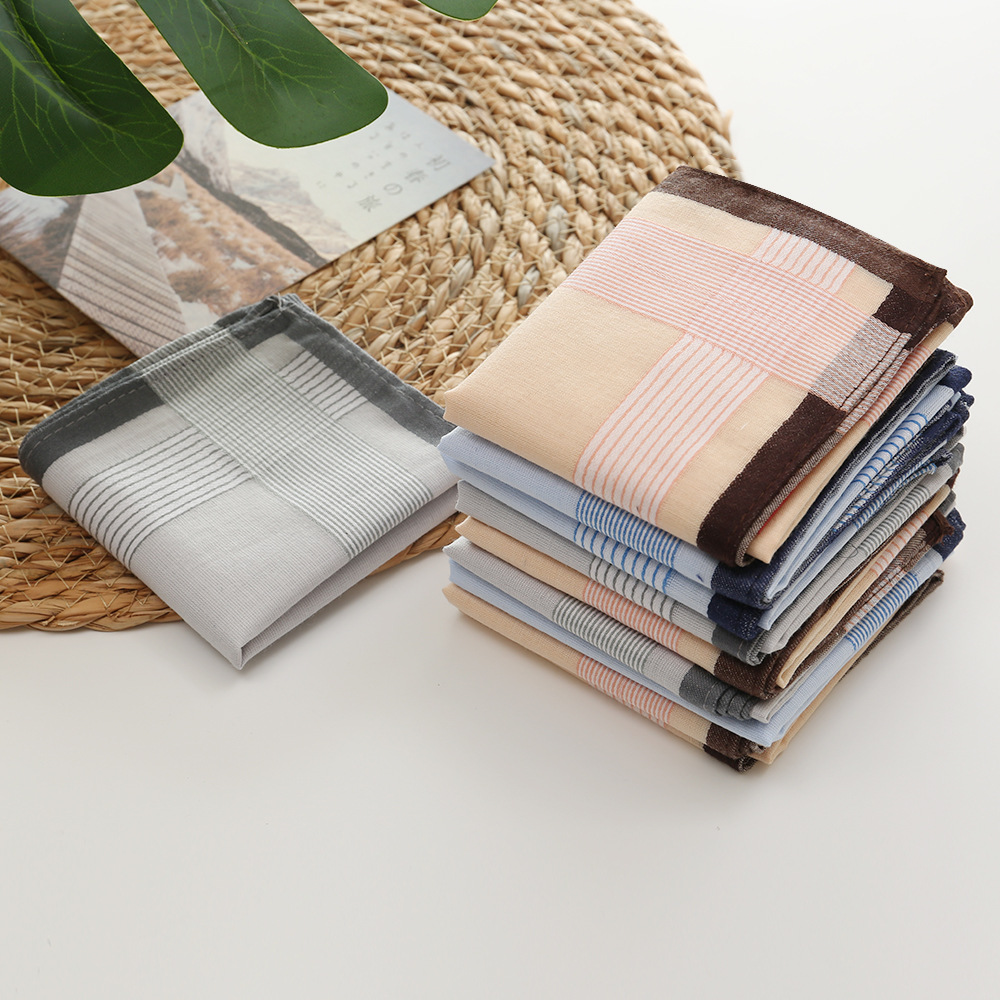 12Pcs 100% Cotton Yarn Dyed Ha - Handkerchief Cotton Men 评论和价格