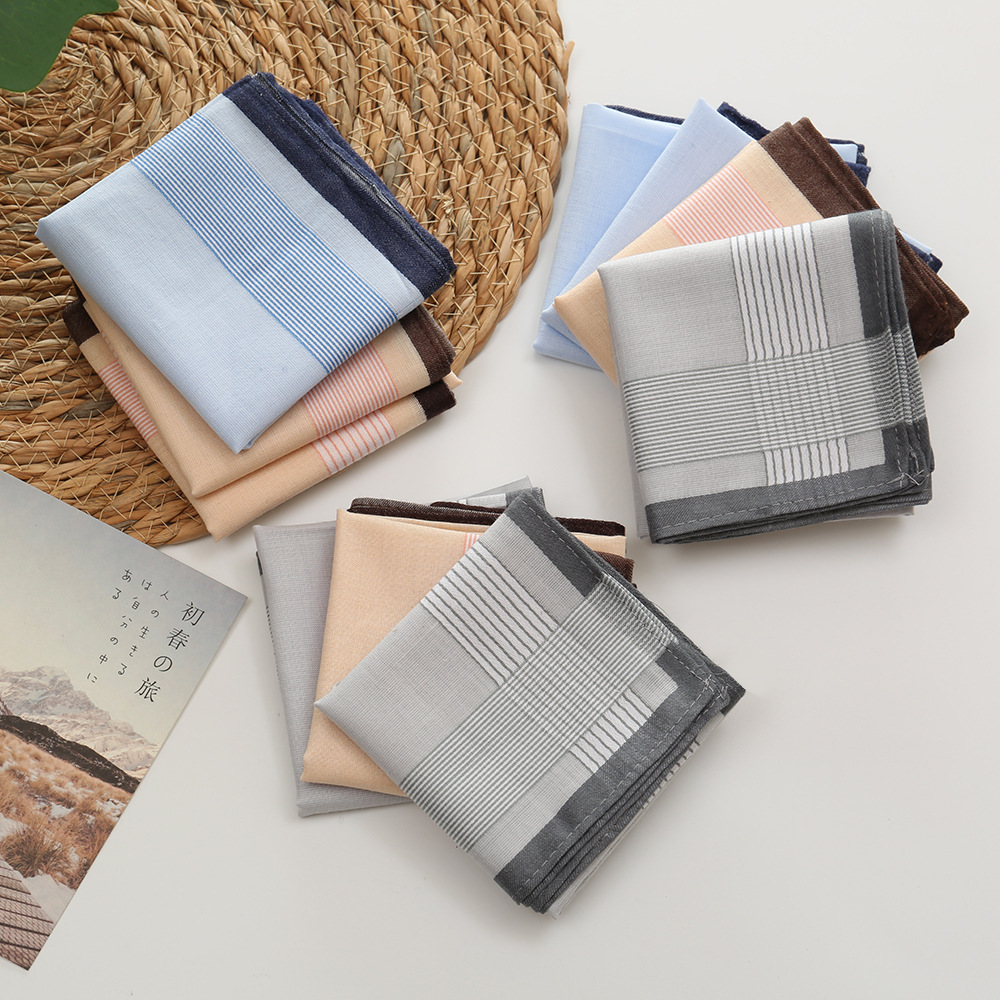 12Pcs 100% Cotton Yarn Dyed Ha - Handkerchief Cotton Men 评论和价格