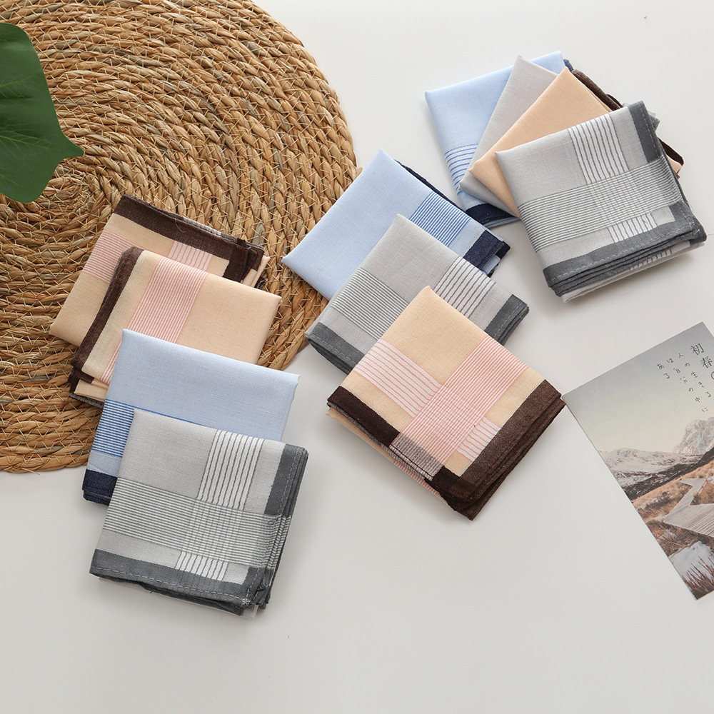 12Pcs 100% Cotton Yarn Dyed Ha - Handkerchief Cotton Men 评论和价格