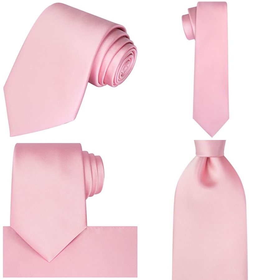 Satin Tie Set Solid Ties Mens  - Pocket Square Set 评论和价格