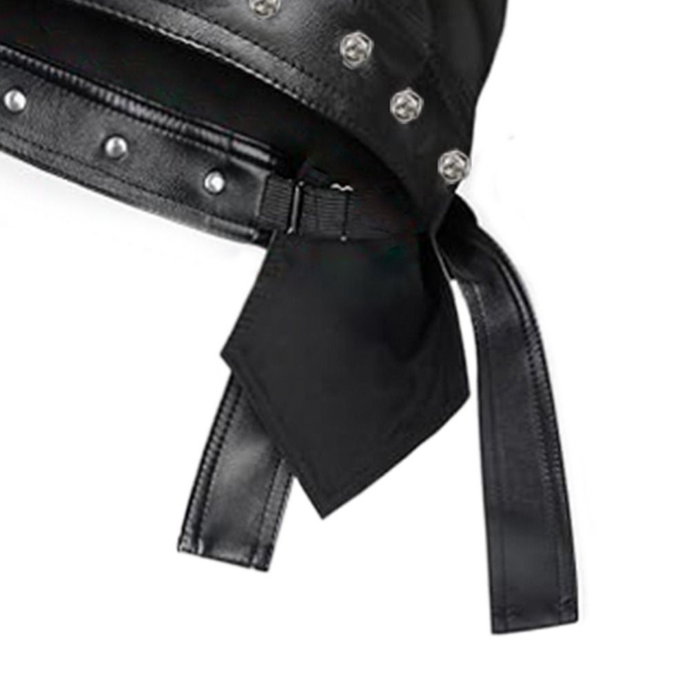 PU Leather Black Biker Cap Adj - Bandana Doo Rag 评论和价格