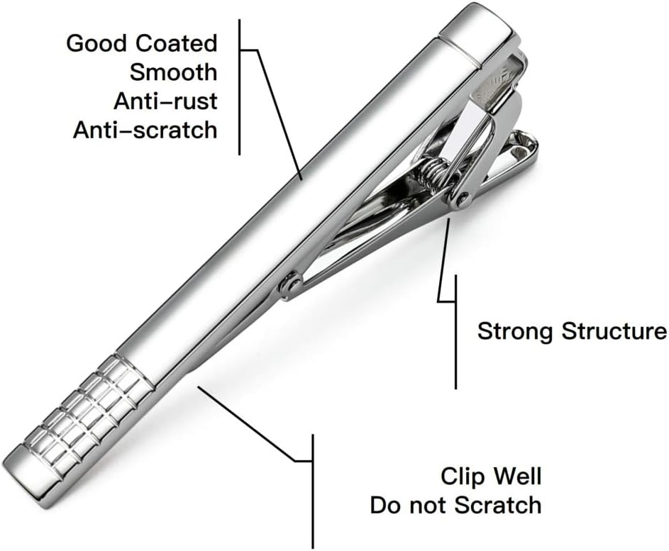 Classic Silver Tie Bar Set for - Tie Bar Set Gift 评论和价格