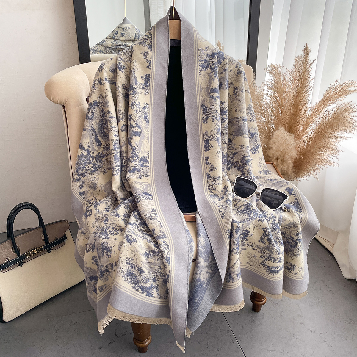 Luxury Winter Cashmere Scarf W - Woven Scarf Blanket 评论和价格