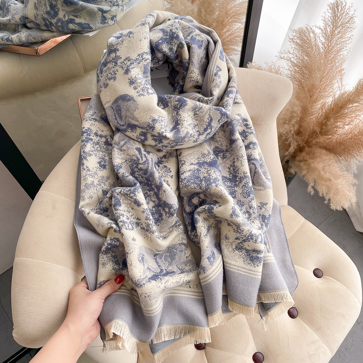 Luxury Winter Cashmere Scarf W - Woven Scarf Blanket 评论和价格