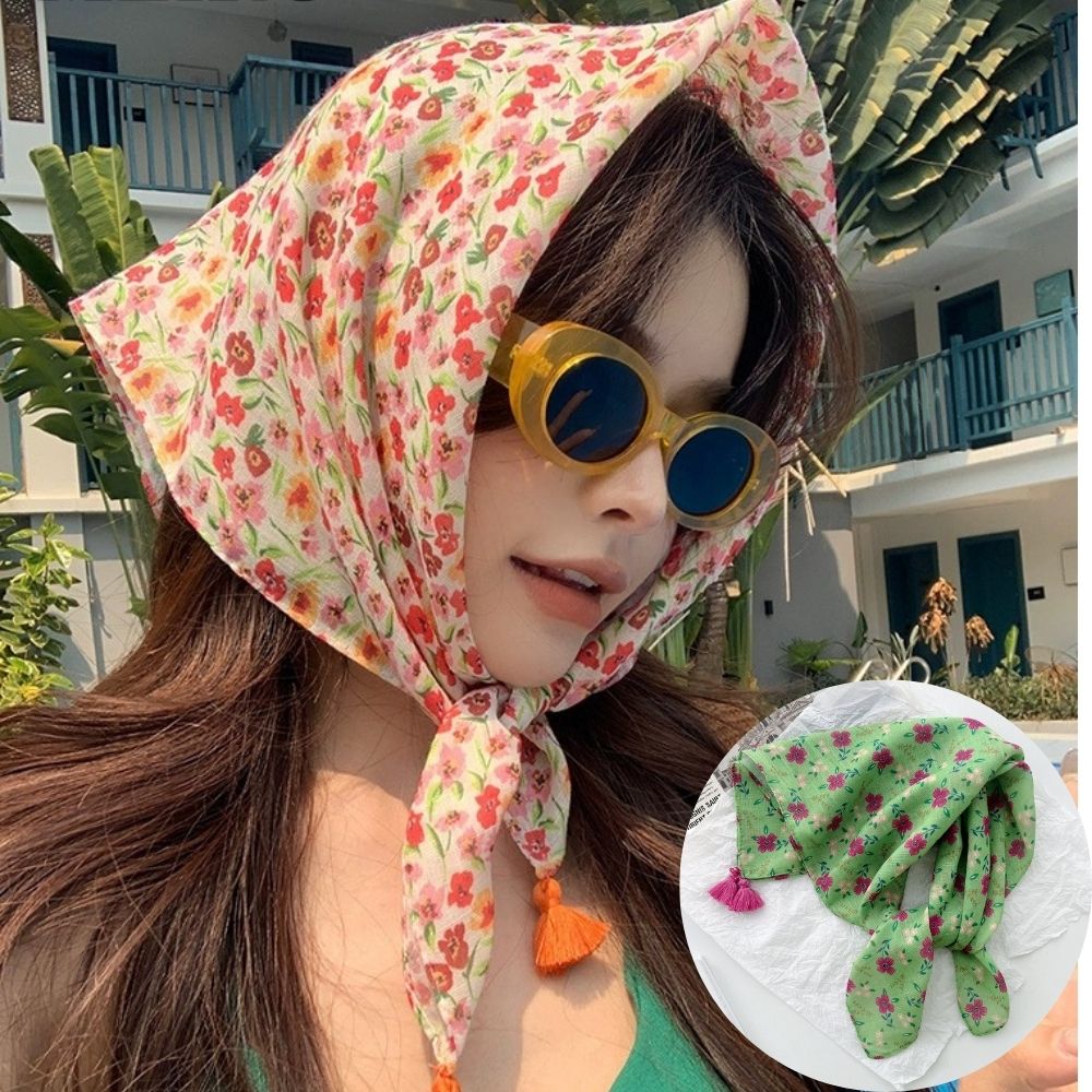 Summer Scarf Colorful Flower P - Bandana Cotton 评论和价格
