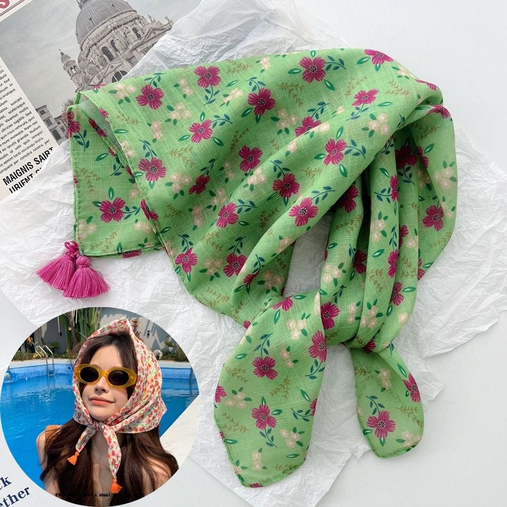 Summer Scarf Colorful Flower P - Bandana Cotton 评论和价格